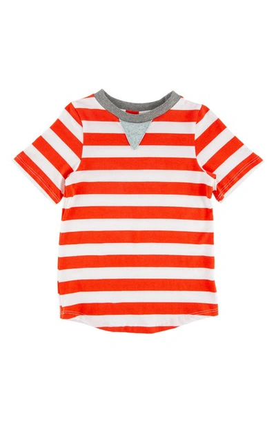 Miki Miette Kids' Christopher Stripe T-shirt In Red And White Stripe