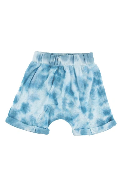 Miki Miette Kids' Colton Wave Runner Shorts In White And Blue Tie Dye