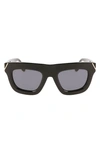 Victoria Beckham 51mm Sculptural Square Sunglasses In Black / Grey