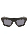 Victoria Beckham 51mm Sculptural Square Sunglasses In Black