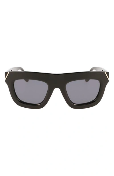 Victoria Beckham 51mm Sculptural Square Sunglasses In Black / Grey