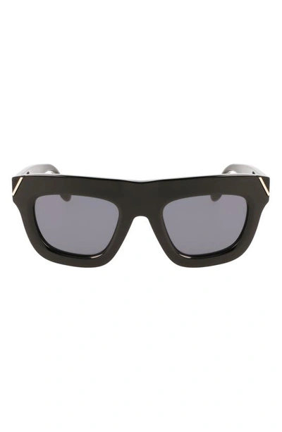 Victoria Beckham 51mm Sculptural Square Sunglasses In Black