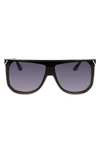 Victoria Beckham Guilloché 53mm Gradient Shield Sunglasses In Black