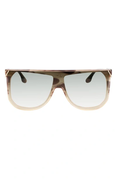 Victoria Beckham Guilloché 53mm Gradient Shield Sunglasses In Striped Brown