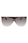 Victoria Beckham Guilloché 53mm Gradient Shield Sunglasses In Striped Grey