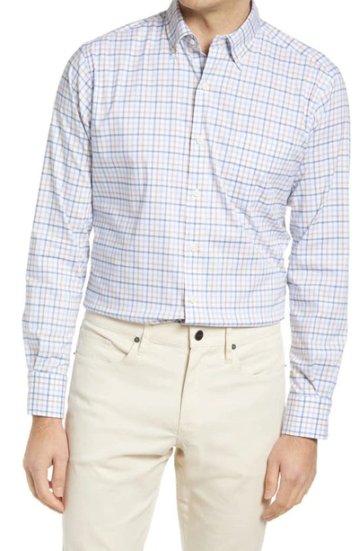 Peter Millar Harden Crown Lite Cotton Stretch Check Classic Fit Button Down Shirt In Cottage Blue