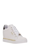 Guess Women's Faster Wedge Sneakers Women's Shoes In White,brown