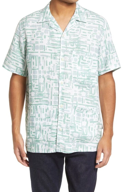 Ted Baker Compter Linen Shirt In Green