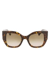 Ferragamo Gancini 51mm Gradient Modified Rectangular Sunglasses In Vintage Tortoise