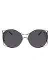 Ferragamo Gancini 62mm Oval Sunglasses In Gray