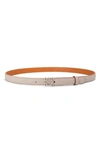 Loewe Anagram Buckle Leather Belt In Light Ghost/ Palladium