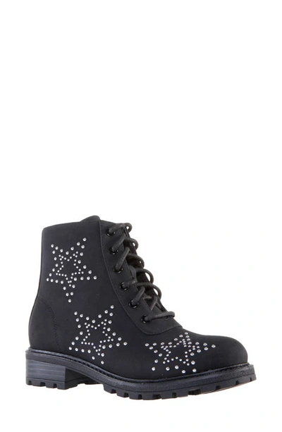Nina Girls' Trava Star Boots - Walker, Toddler, Little Kid, Big Kid In Black Suede