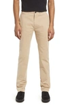 Billy Reid Stretch Cotton Straight Leg Chinos In Khaki