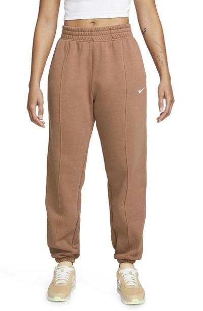 Nike Sportswear Essential Fleece Pants In Mineral Clay/ White