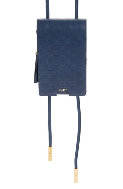 Ashya Heritage Checker Bolo Crossbody Bag In Sea