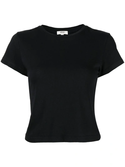 Agolde Adine Shrunken-fit T-shirt In Black