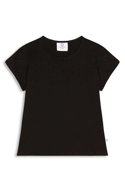 Miles And Milan Kids' Precious Petal Cotton T-shirt In Black