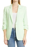 Cinq À Sept Khloe Ruched Sleeve Blazer In Bright Mint