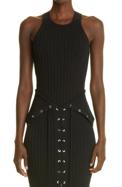 Dion Lee Rib Racerback Tank Top In Black