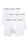 Calvin Klein 3-pack Moisture Wicking Stretch Cotton Boxer Briefs In White