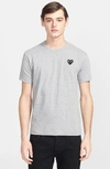 Comme Des Garçons Play Cotton Crewneck T-shirt In Top Dyed Grey