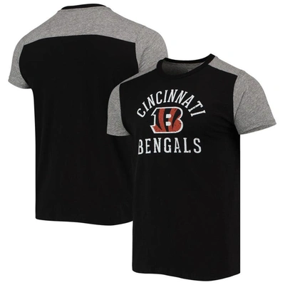 Majestic Men's Black, Grey Cincinnati Bengals Field Goal Slub T-shirt In Black,gray