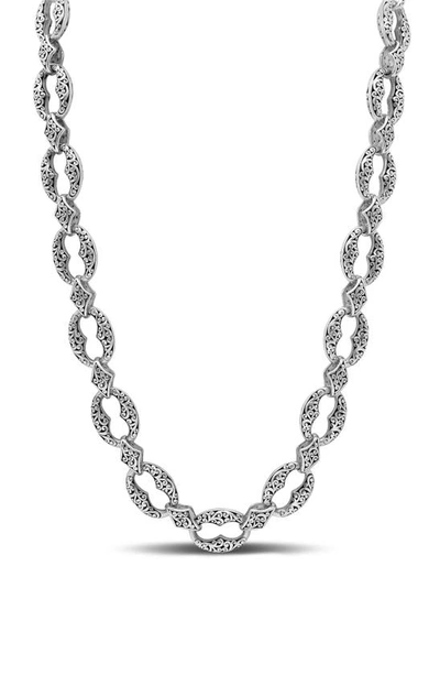 Lois Hill Scroll Link Necklace In Silver
