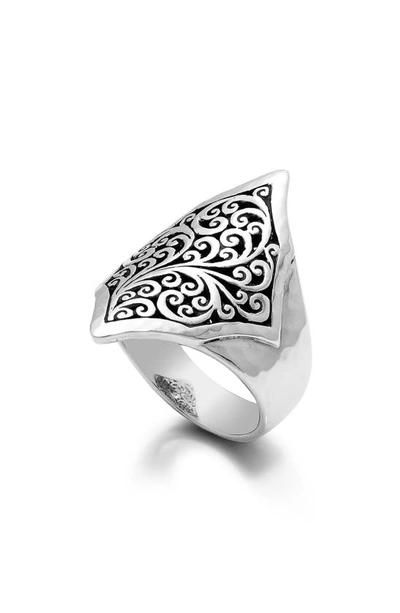 Lois Hill Lh Scroll Alhambra Saddle Ring In Silver