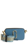 Marc Jacobs The Snapshot Leather Crossbody Bag In Blue Mirage Multi