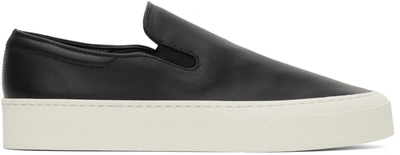 The Row 30mm Marie H Leather Slip-on Sneakers In Black