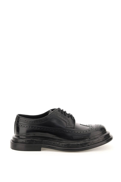 Dolce & Gabbana Derby Shoes In Black Leather