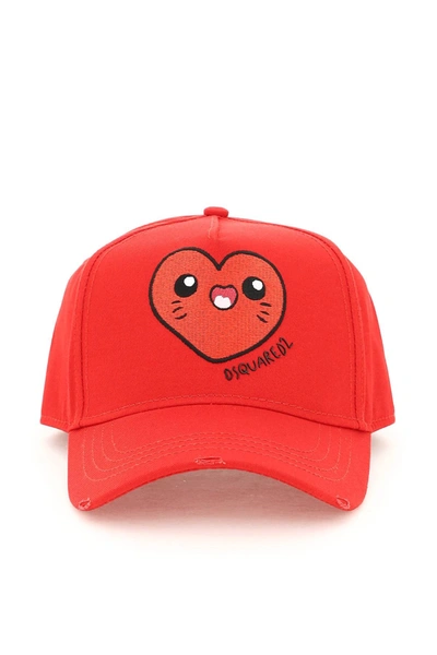 Dsquared2 'heart Me' Baseball Cap In Red
