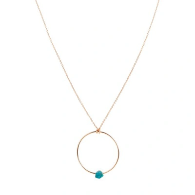 Ginette Ny Women's Jala Baby 18k Rose Gold & Chrysocolla Circle Pendant Necklace In Turquoise