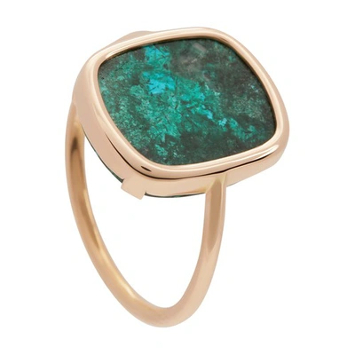 Ginette Ny Rose Gold Chrysocolla Antiqued Ring In Pink Gold