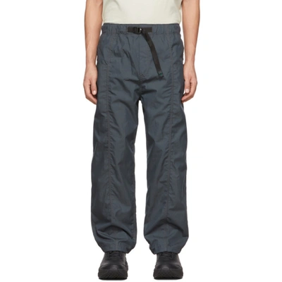 South2 West8 Grey Gabardine Belted Trousers In B-charcoal