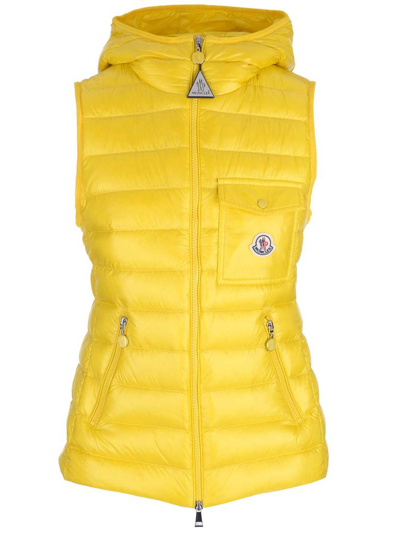 Moncler Yellow Logo Patch Padded Gilet