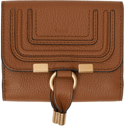 Chloé Tan Marcie Square Wallet In Beige