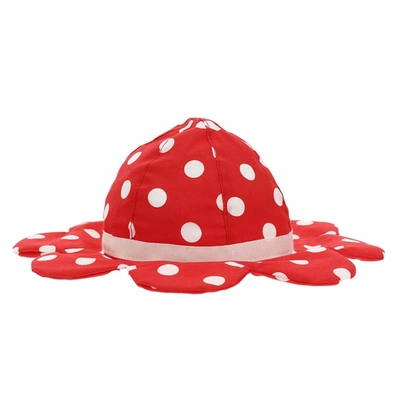Monnalisa Kids' Polka Dot Sun Hat Red