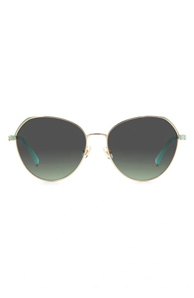 Kate Spade Octavia 59mm Gradient Round Sunglasses In Gold Green / Gray Green