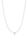 Bychari Initial Pendant Necklace In 14k Rose Gold