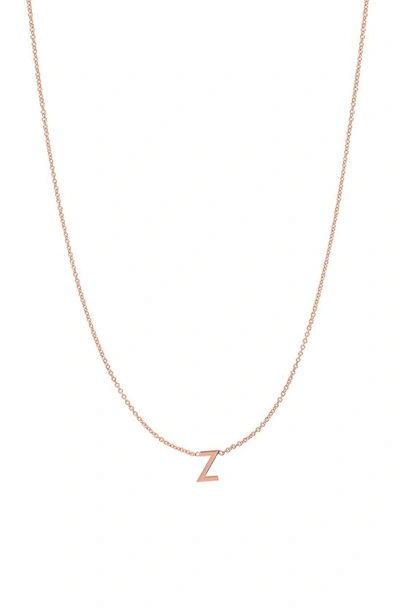 Bychari Initial Pendant Necklace In 14k Rose Gold