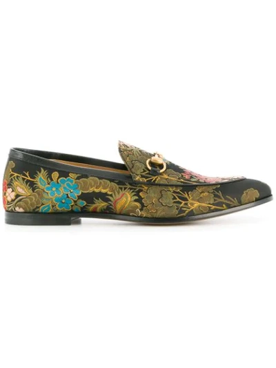 Gucci Jordan Floral-jacquard Loafers In Nero