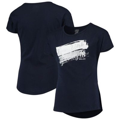 Outerstuff Kids' Girls Youth Navy New York Yankees Brush Stroke Dolman T-shirt