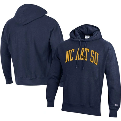 Champion Men's  Navy North Carolina A&t Aggies Tall Arch Pullover Hoodie