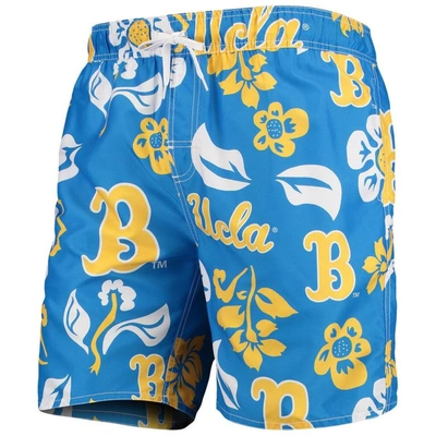 Wes & Willy Men's  Blue Ucla Bruins Floral Volley Swim Trunks