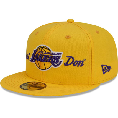 New Era Men's X Just Don Gold Los Angeles Lakers 59fifty Fitted Hat In Yellow/purple