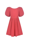 Red Valentino Short Dress In Red Cotton Taffeta With Braid In Raspberry
