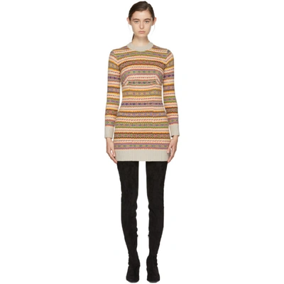 Stella Mccartney Multicolor Fairisle Patterned Knit Dress In Multicoloured