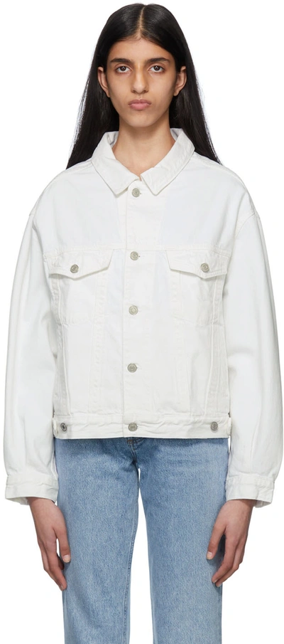 Agolde Drop-shoulder Organic-cotton Denim Jacket In White
