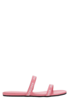 Balenciaga Double Logo-strap Slides In Pink